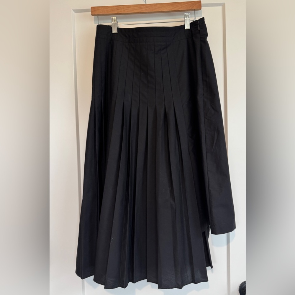 Banana Republic Black Midi Asymmetrical Pleated Skirt